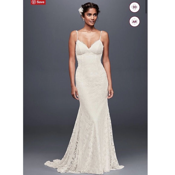 🤩 BEAUTIFUL Low Back Soft Lace Wedding Dress 🤩 - Picture 1 of 8